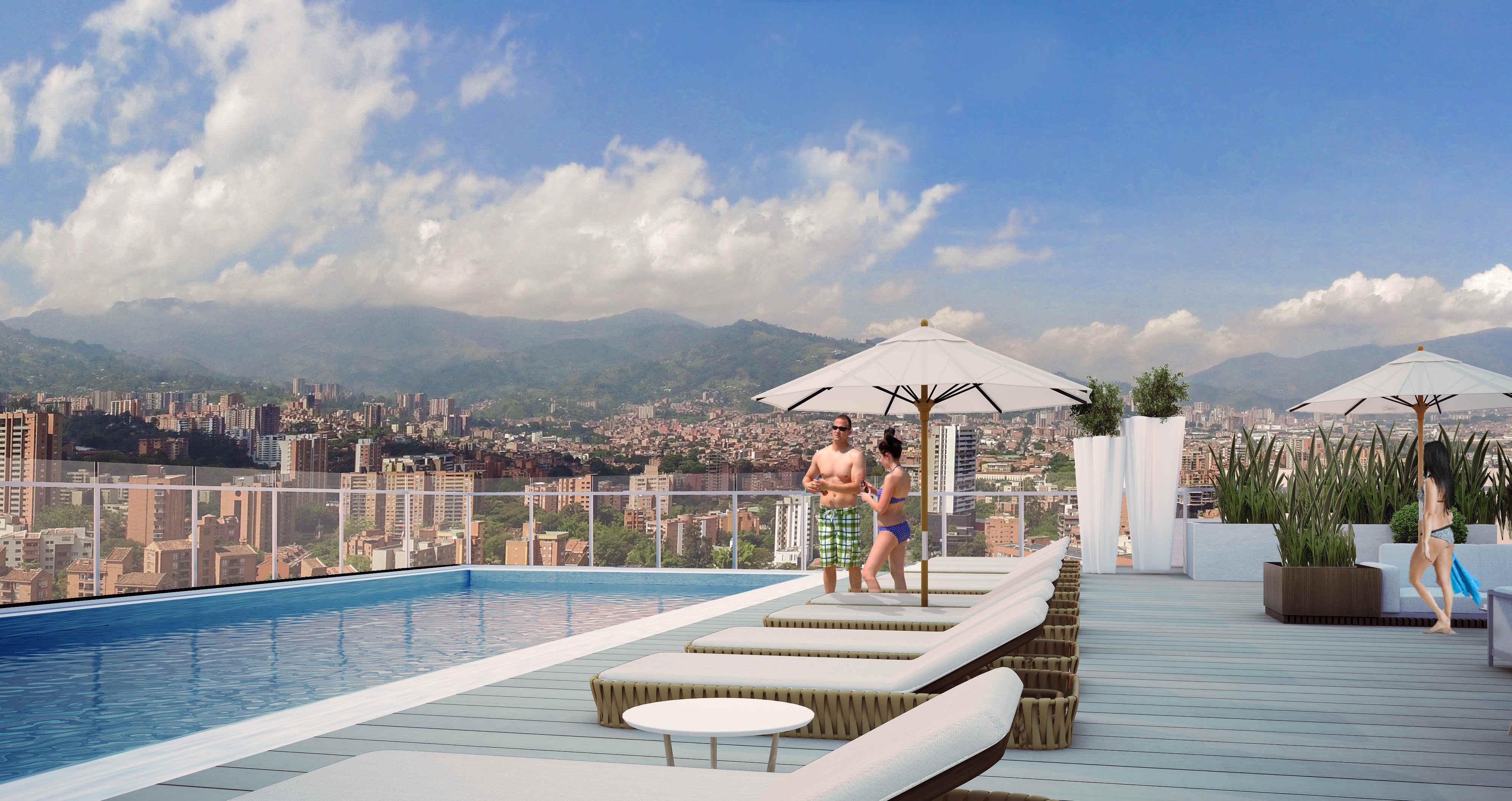 Hotel York Luxury Suites Medellin By Preferred Extérieur photo Skyline pool